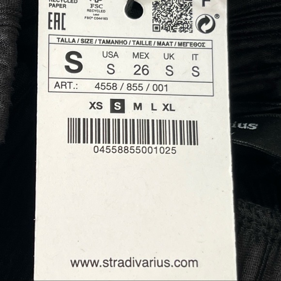 new WITH TAGS STRADIVARIUS PLEATED WIDE LEG IN BLACK - Picture 5 of 6